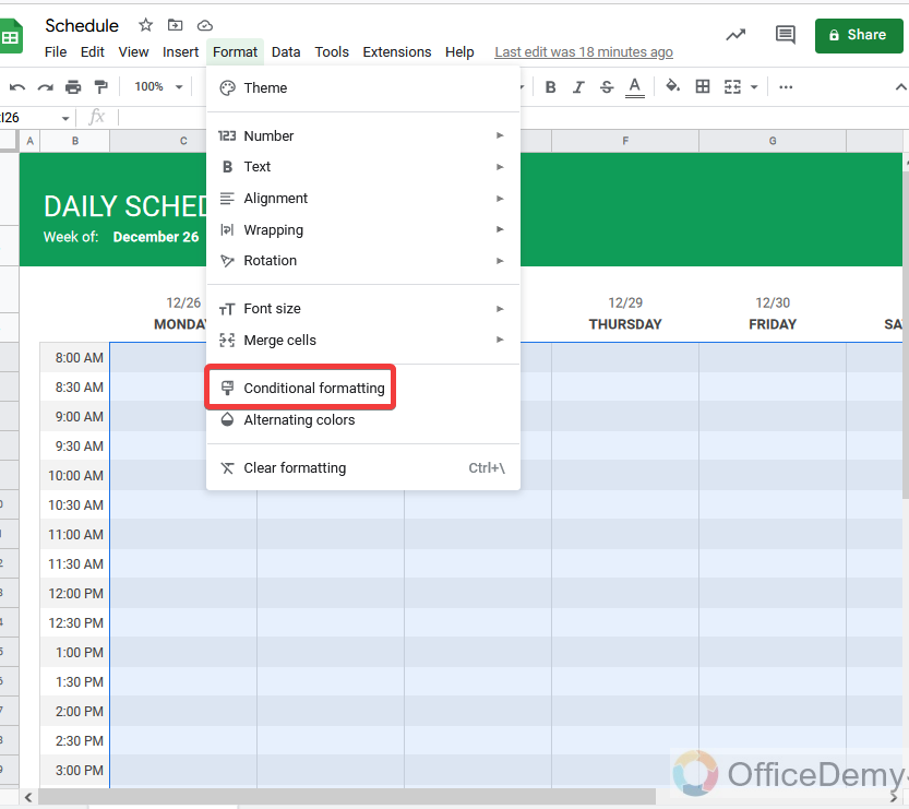 How to make schedule in google sheet 10