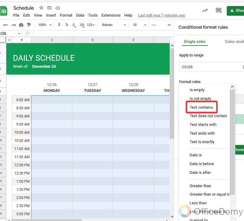 How to make schedule in google sheet 12