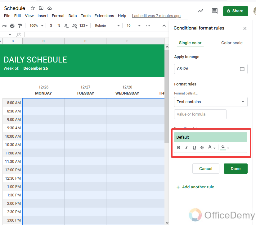 How to make schedule in google sheet 13