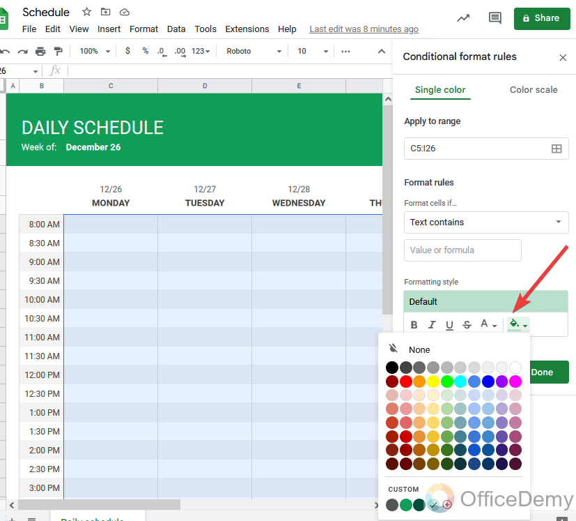 How to make schedule in google sheet 14