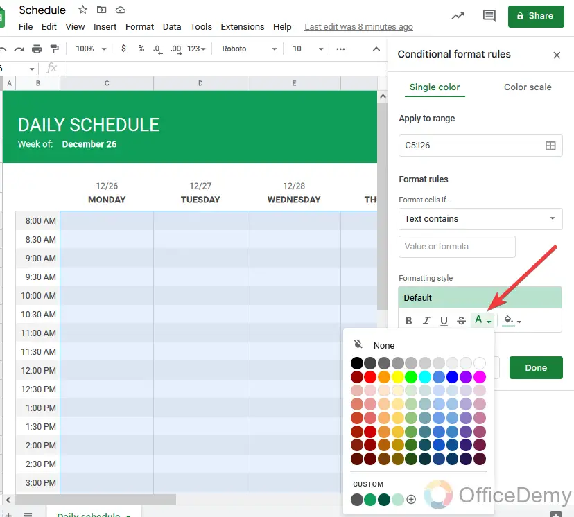How to make schedule in google sheet 15