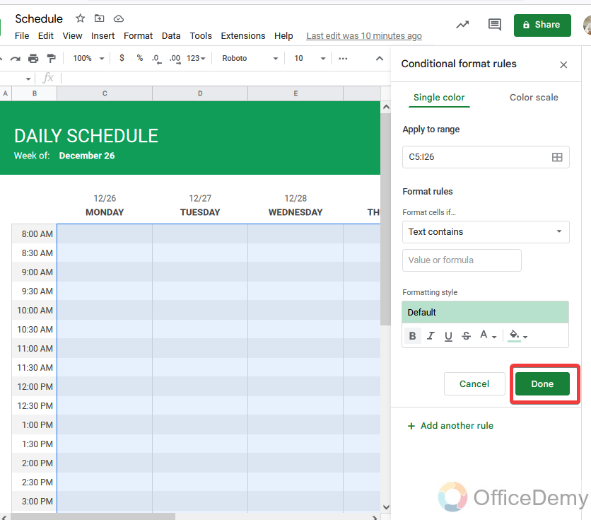 How to make schedule in google sheet 16