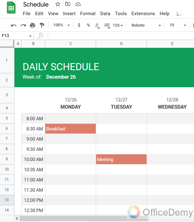 How to make schedule in google sheet 17