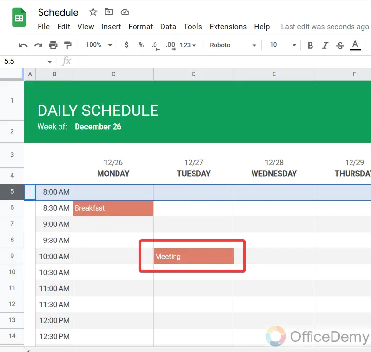 How to make schedule in google sheet 18