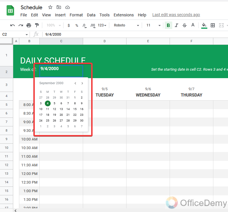 How to make schedule in google sheet 6