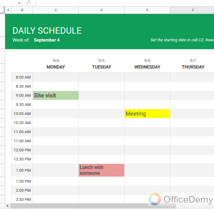 How to make schedule in google sheet 7