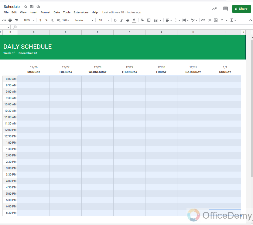 How to make schedule in google sheet 8