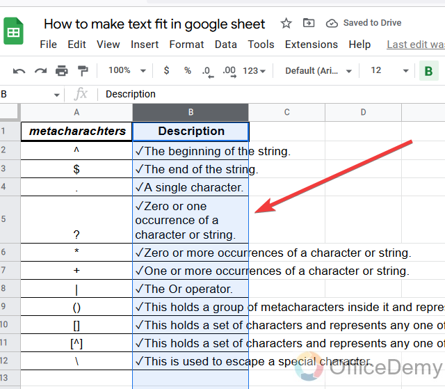 How to make text fit in google sheet 12