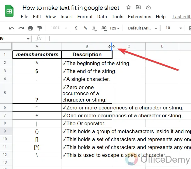 How to make text fit in google sheet 13