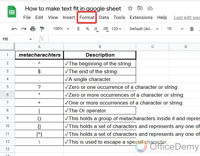 How to make text fit in google sheet 3