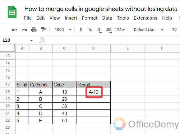 How to merge cells in google sheets without losing data 11