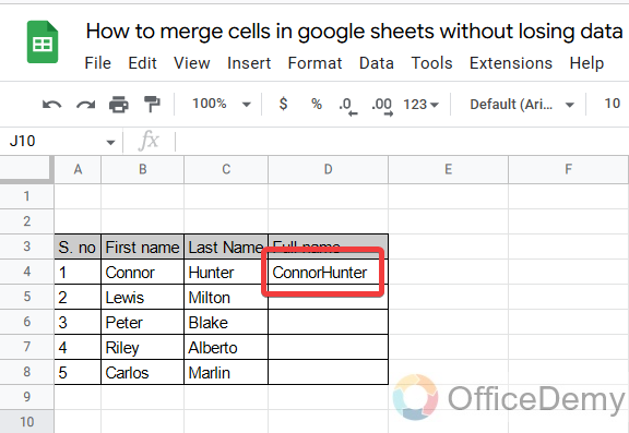 How to merge cells in google sheets without losing data 16