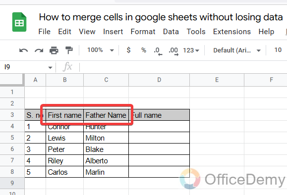 How to merge cells in google sheets without losing data 19