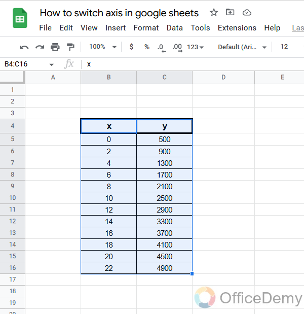 How to switch axis in google sheets 3