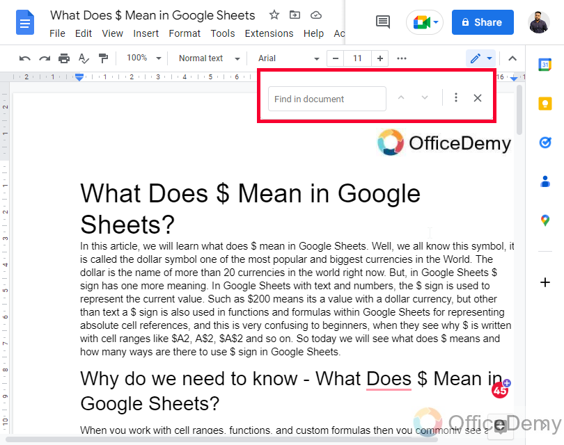 How to Select All Periods in Google Docs 1