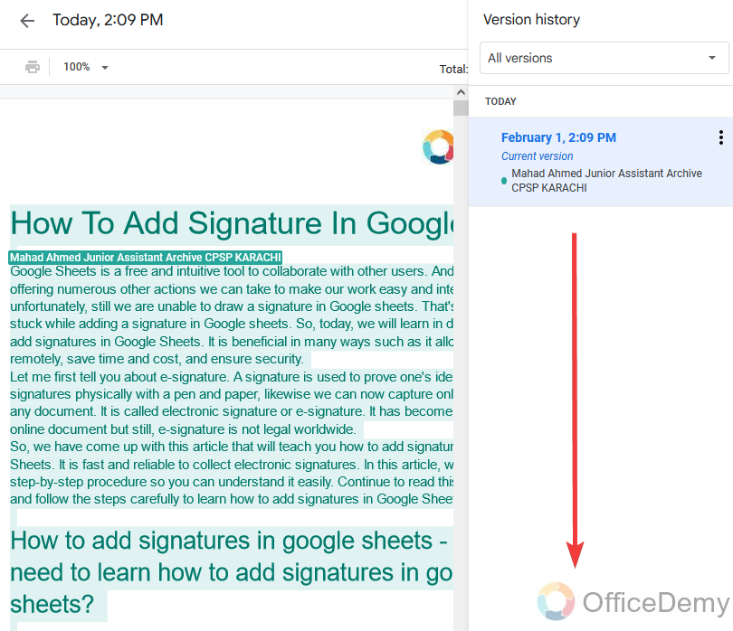 How to hide edit history on Google docs 21