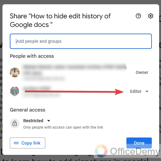 How to hide edit history on Google docs 6