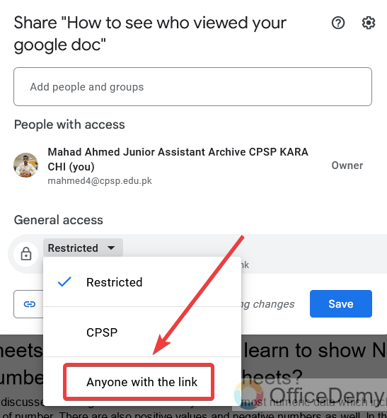 How to see who viewed your google doc 14