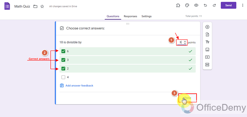 how to add correct answer to google Form 10
