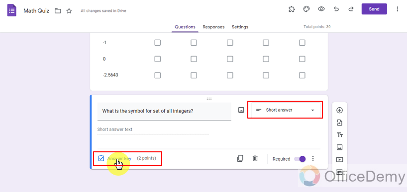 how to add correct answer to google Form 20