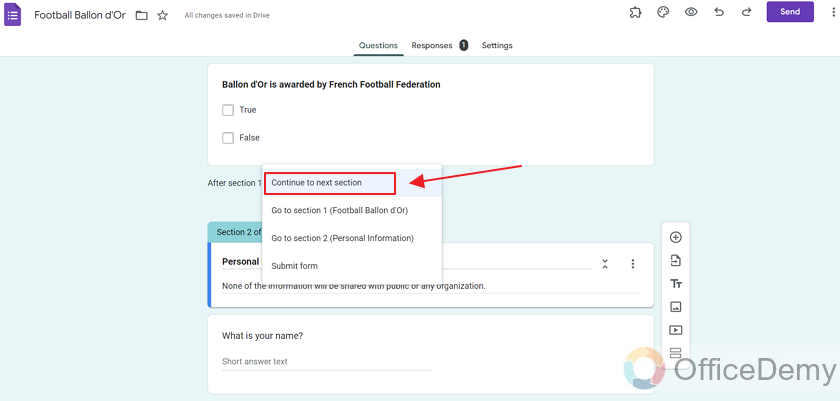 how to add section in google form 19