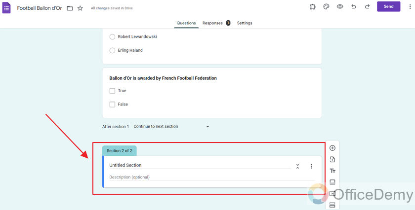 how to add section in google form 7