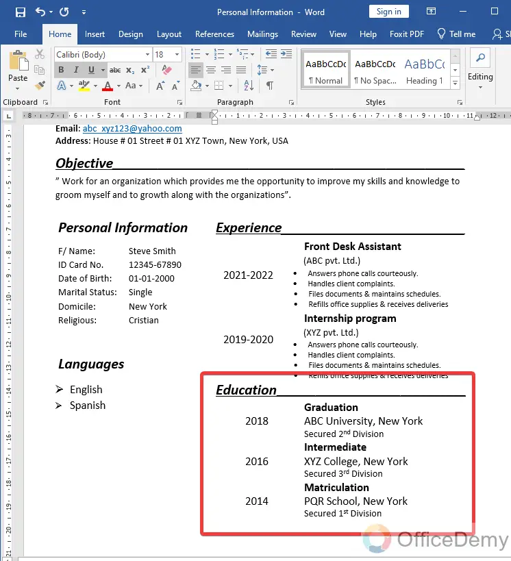 How To Make Resume In Microsoft Word 13