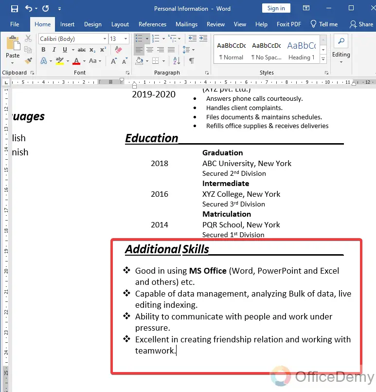 How To Make Resume In Microsoft Word 14