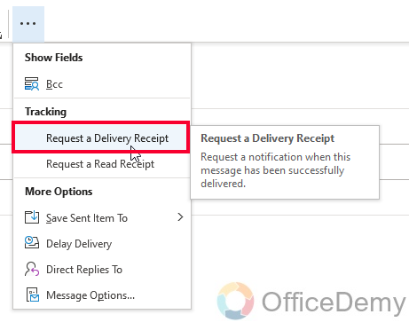 How to Add Read Receipt in Outlook 4