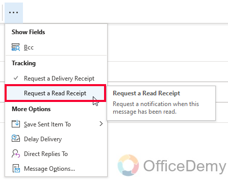 How to Add Read Receipt in Outlook 5