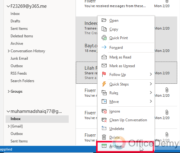 How to Archive Outlook Emails 4