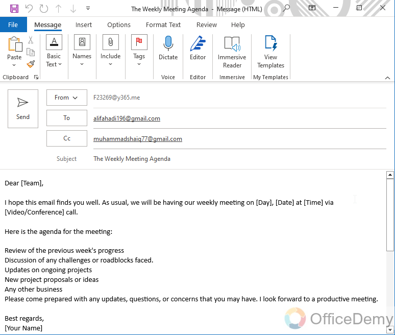How to Create Email Template in Outlook 19