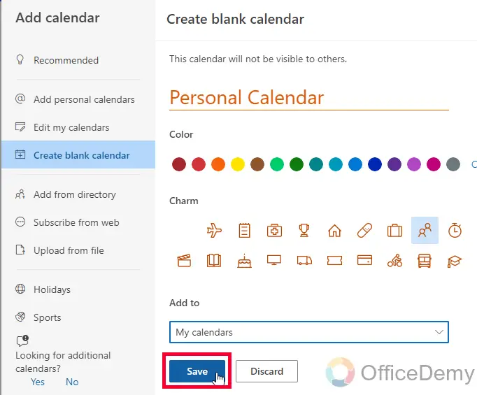 How to Create a New Calendar in Outlook 17