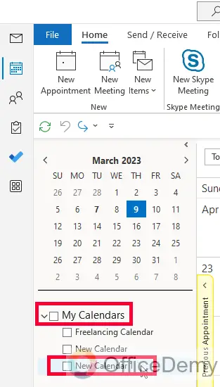 How to Create a New Calendar in Outlook 6
