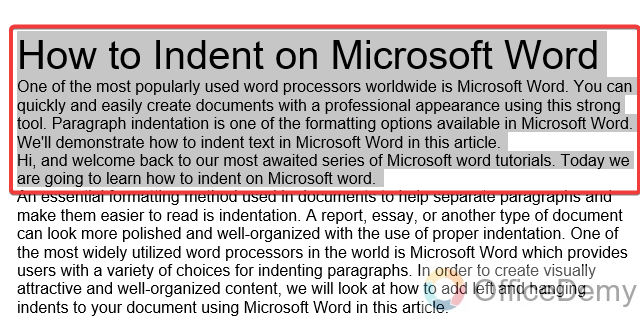 How to Indent on Microsoft Word 13