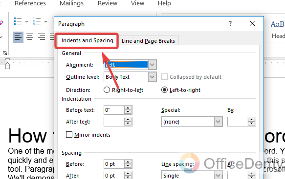 How to Indent on Microsoft Word 16