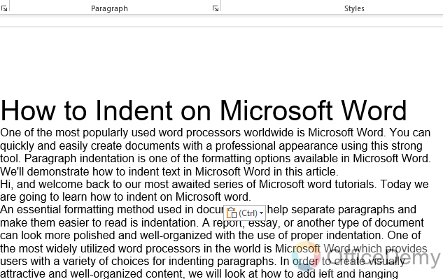 How to Indent on Microsoft Word 2