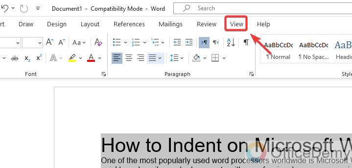 How to Indent on Microsoft Word 8