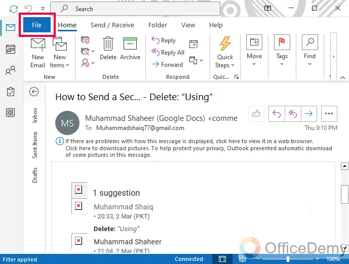 How to Print an Email on Outlook 3