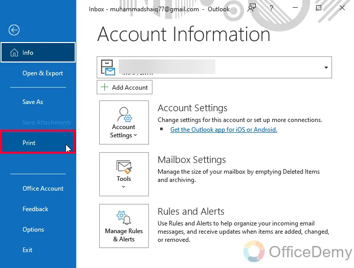 How to Print an Email on Outlook 4