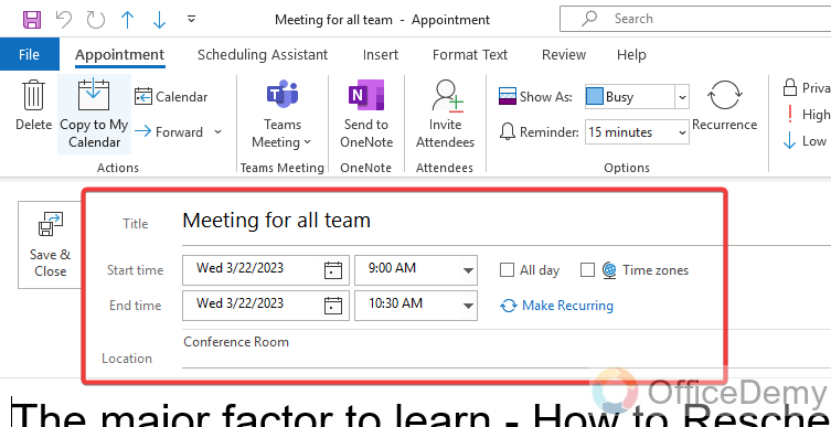 How to Reschedule a Meeting in Outlook 4