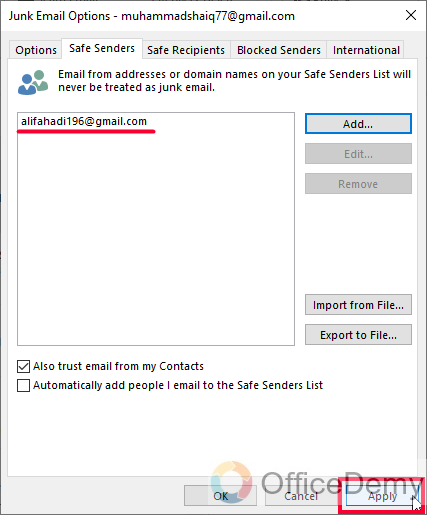 How to Whitelist an Email in Outlook 10