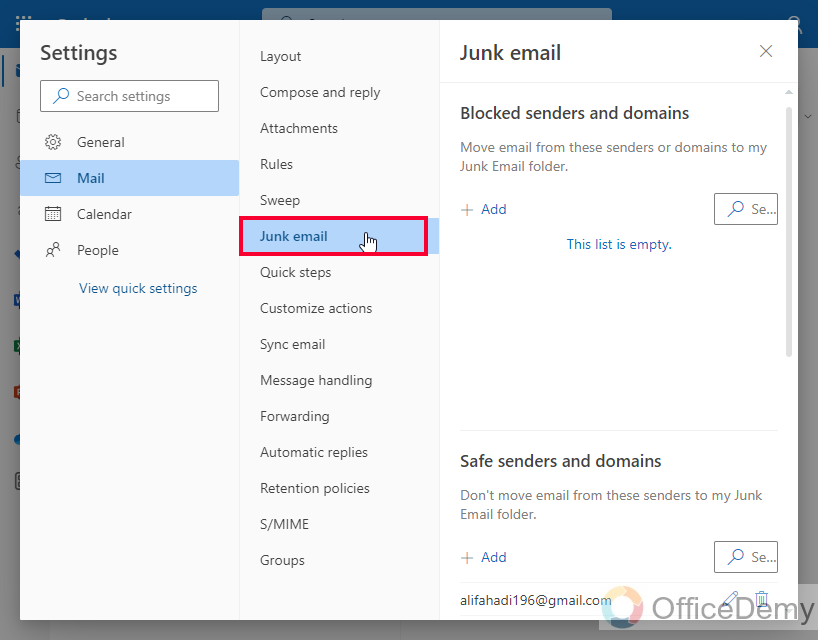 How to Whitelist an Email in Outlook 15