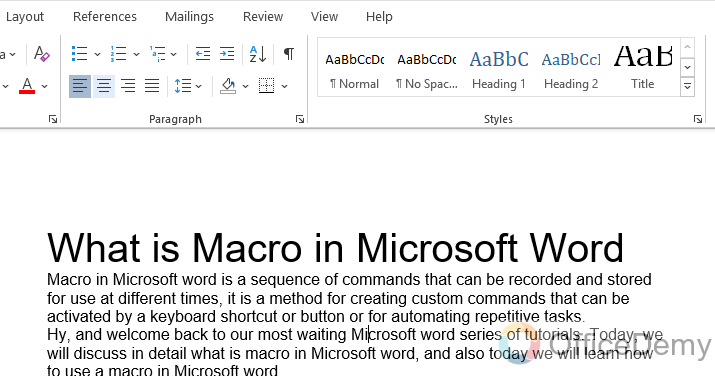 What is Macro in Microsoft Word 1
