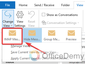 how to change Outlook view to normal 7