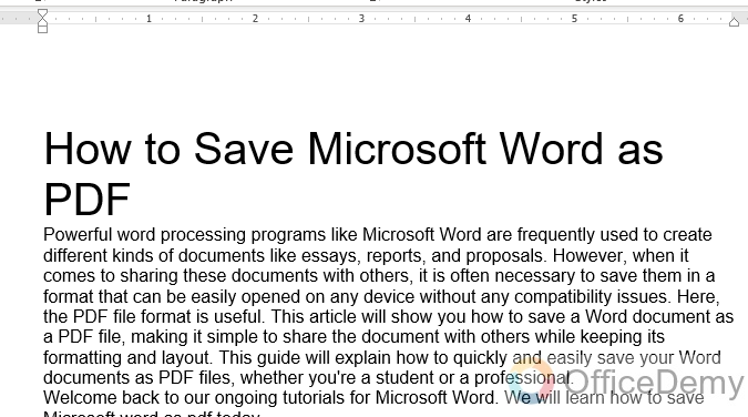 how to save Microsoft word as pdf 1