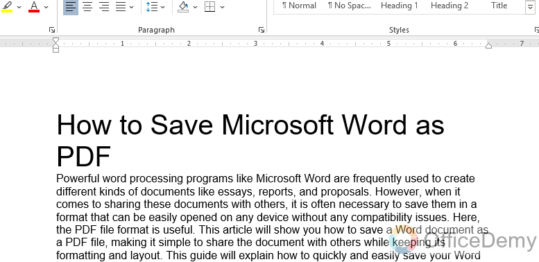 how to save Microsoft word as pdf 9