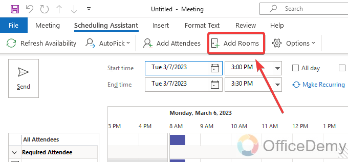 how to use scheduling assistant in outlook 11