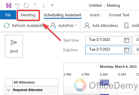 how to use scheduling assistant in outlook 12