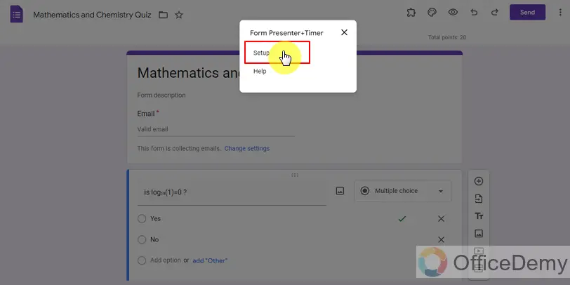 Can you put a time limit on Google Forms quiz 16